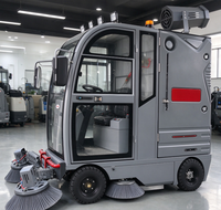 Balayeuse électrique autoportée, largeur de balayage 2100 mm, machine de balayage industrielle commerciale avec un grand bac à poussière de 240 L