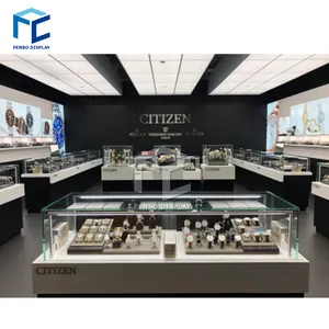 Alibaba shop display showcase glass watch shop counter design for sale