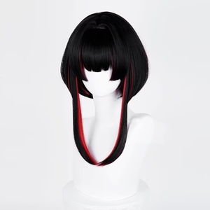 Perruque synthétique Ahri noire et <span class=keywords><strong>rouge</strong></span> mélangée de 40 cm, longueur moyenne, pour cosplay LOL League of Legends, idéale pour les fêtes d'Halloween et <span class=keywords><strong>l</strong></span>'anime, vente <span class=keywords><strong>en</strong></span> gros - Product Image 3