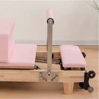 Reformer Pilates pliable en bois d’érable avec pieds réglables Machine de fitness professionnelle pour studio et maison