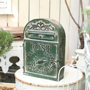 Рустикальный зелёный металлический почтовый ящик США ручной работы, почтовые ящики, почтовые ящики, настенный почтовый ящик для пожилых, украшение для дома и сада