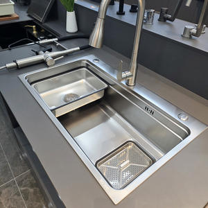 Fregadero de Cocina Multifuncional de Acero Inoxidable SUS304, Hecho a Mano, con Relieve, Sin Recubrimiento, Resistente a la Lluvia - Product Image 4