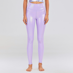 Yoga Fitness <strong>Shiny</strong> Foil Nylon Pants <strong>Leggings</strong> <strong>Ladies</strong> Gym Tights Workout Yoga <strong>Leggings</strong> Women - Product Image 3