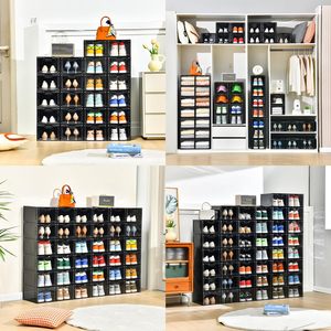 Caja de Almacenamiento de Zapatos Apilable, Reciclable, de Plástico Translúcido, con Cierre Magnético, Diseño Personalizable, Capacidad de 17L, para Sala de Estar - Product Image 5