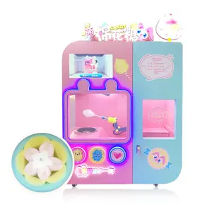 Automatic Wifi Internet Cotton Candy Small Vending Machine Commercial For Kids Professional Coin Operation Mini Snack Candy Cott