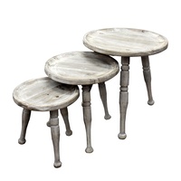 Ensemble de 3 Table basse en bois, gris rustique, grande Table basse, pour le salon, Table d'angle en bois, Console de canapé, meubles décor Vintage