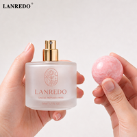Flacon de parfum vide personnalisé en verre dépoli cylindrique de qualité supérieure, 30ml, 50ml, 100ml, avec bouchon sphérique en résine