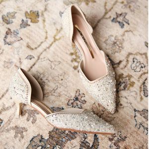 Zapatos de Tacón Bajo para Mujer, Zapatos de Vestir Sexys con Punta en Pico, Zapatos de Tacón para Novia - Product Image 2