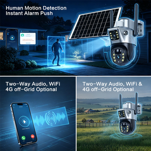 V380 Solar AI Smart Detection <b>Camera</b> Outdoor Security <b>Camera</b> 6MP Dual-lens with IP65 8W Solar & Built-in Battery - Product Image 4