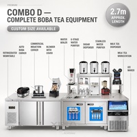 Ensemble d'équipements pour boutique de bubble tea tout-en-un, table de travail en acier inoxydable, machine automatique pour nouvelle boutique