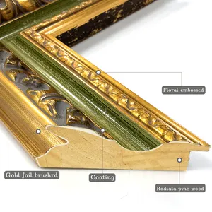 المصنعين الجملة المزخرفة الكلاسيكية الذهب خشب متين اللوحة إطار النفخ للفن معرض