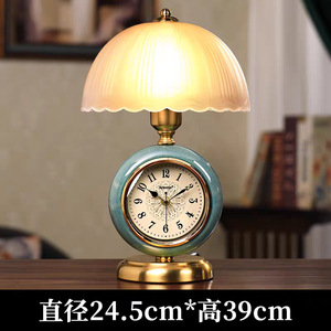 Armenus Table Lamp With <b>Clock</b> Decor Round Base <b>Led</b> Light Source Eye Caring Bedroom Bedside Lamp - Product Image 3