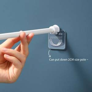 Soporte <span class=keywords><strong>de</strong></span> fijación <span class=keywords><strong>de</strong></span> barra telescópica sin rastro, soporte pegado, dispositivo <span class=keywords><strong>para</strong></span> colgar ropa sin perforaciones, ganchos colgantes <span class=keywords><strong>para</strong></span> cortina, novedad - Product Image 2