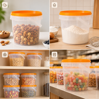 Contenitori per Gelato in Plastica Trasparente, Secchielli Rotondi per Congelatore, Vaschette in Plastica per Dessert Fatti in Casa e Uso in Cucina
