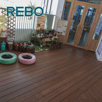 Planches de terrasse en composite personnalisées modernes pour l'extérieur, imperméables, écologiques, panneaux de terrasse en bambou