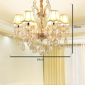 European Modern Hotel Lobby Crystal Pendant Chandelier Champagne Candle Lighting Oval-Shaped Hanging for Middle-Sized Living - Product Image 6
