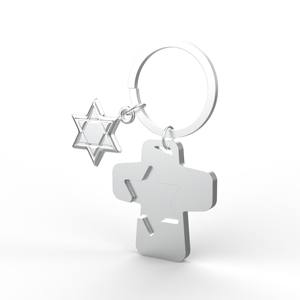 Prix usine personnalisé classique perle argent croix étoile épaisse porte-clés métal artisanat porte-clés pour mariage décoration cadeau - Product Image 2