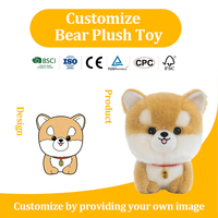 Jouet en peluche ultra doux Kawaii pour chien avec cordon porte-bonheur rouge et breloque paix dorée, série mignonne Chibi Shiba Pomeranian Corgi pour cadeau