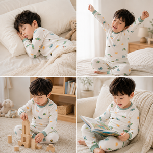 Pyjamas en bambou pour tout-petits, prix d'usine, vêtements de nuit pour bébé garçon, imprimé mignon de dessins animés, en provenance du Vietnam - Product Image 2