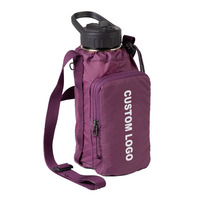 Sacs porte-bouteilles en nylon légers, pliables et portables, avec poche pour téléphone portable, pour les voyages d'aventure, la randonnée et l'usage quotidien