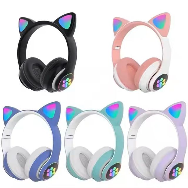 2026 New Headphone TWS STN28 Cute Children Headphone Cat Ears Kids Protective Headphones for Children Wireless Headset STN28