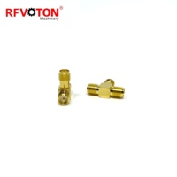Adaptador SMA hembra a doble SMA hembra 3 vías tipo T adaptador Coaxial para enrutador de red inalámbrica LPWAN antena WiFi