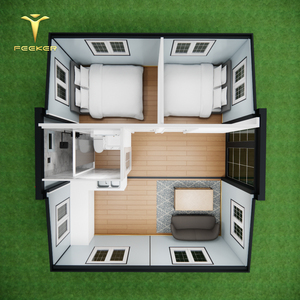 Container Khung nhà biệt thự nhà sang trọng lớn prefab nhà chi phí thấp 2 phòng ngủ prefab + Nhà tiền chế - Product Image 2