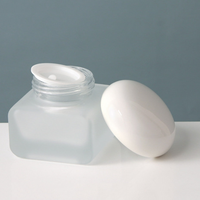 Ensemble de flacons pompe en verre transparent givré et de pots à couvercle blanc de 20 ml, 30 ml, 50 ml, 100 ml, 120 ml, 30 g, 50 g pour crème
