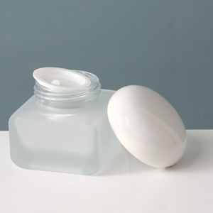 20ml 30ml 50ml 100ml 120ml 30g 50g 透明フロストガラスポンプボトルと白蓋付きジャーのセット、クリーム用容量 - Product Image 6
