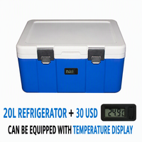 Glacière isotherme 20L pour chaîne du froid, conteneur de transport thermique PP+PU pour échantillons de réactifs biologiques, utilisation en voiture
