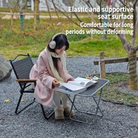 Chaise pliante PP Kermit avec cadre en alliage d'aluminium, chaise de camping portable, siège de camping léger pour l'extérieur, aucun assemblage requis