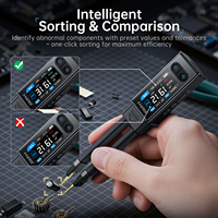 Pinza Inteligente Mini LCR-ST2 de FNIRSI, Alta Precisión, Herramienta de Prueba Automática de Capacitancia, Inductancia, Resistencia, Diodos y Continuidad, 30V