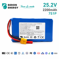 Paket Baterai Li-ion Custom 18650 7S1P 25.2V 2200mAh dengan BMS XT60 JST untuk E-Scooter OEM UN38.3