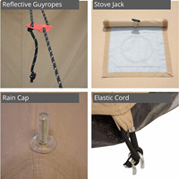 Tente cloche en toile-Tente de luxe toutes saisons pour le camping et le glamping en toile 100% coton de qualité supérieure et respirante