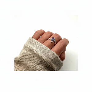 Anillo clásico joyería para mujer plata estilo bohemio joyería 925 plata esterlina amatista piedra preciosa anillo hecho a mano regalo para esposa - Product Image 1