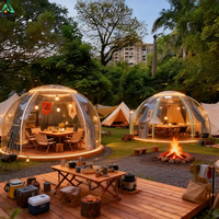 ANCSEM Maison Bulle Modulaire Personnalisable, Cabine Glamping Préfabriquée avec Salle Ciel Étoilé pour Camping, Installation Commerciale et Équipement Scénique
