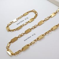 Chaîne impériale en acier inoxydable pour hommes, plaqué PVD, bracelet à maillons cubain plat fait main, ensemble de bijoux, brassard à maillons de chaîne