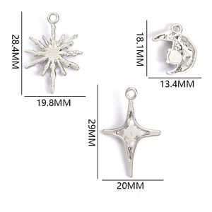 Set di Ciondoli Celestiali per Gioielli, Pendenti Luna Stella <span class=keywords><strong>Sole</strong></span> in Oro e <span class=keywords><strong>Argento</strong></span> con Perle di Opale, Accessori per Creazione di Gioielli Fai-da-Te - Product Image 2