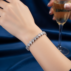 สร้อยข้อมือบาแกตต์หินเทนนิสดีไซน์ตุรกี Handcraft ขายส่งสร้อยข้อมือเงินแท้925 - Product Image 3