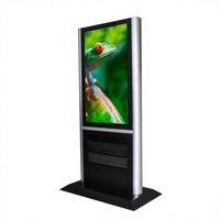 Kiosque publicitaire numérique LCD tactile sur pied, mince, pour intérieur, avec garantie de 2 ans et lecture vidéo