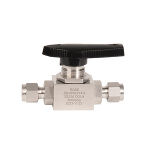 Robinet à bille en acier inoxydable ROKE SS-HPB-MT 1/4 OD 6000psi, haute pression, pour usage instrumentiel - Product Image 1