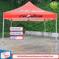 Carpa de Exhibición de Aleación de Aluminio con 40 Tubos, Tipo Diamante, para Exteriores, Puesto de Venta Ambulante, Sombrilla Cuadrada, para Comercio Exterior, Exportación, Publicidad