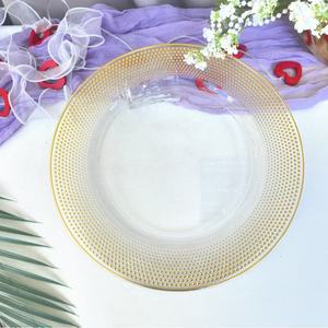 Platos de Presentación de Plástico de 13'' con Borde Dorado, Platos de Presentación de Lujo Dorados para Decoración de Bodas y Restaurantes en la Mesa - Product Image 4