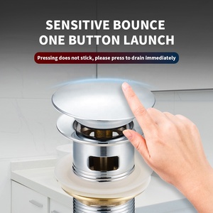 不锈钢弹出式盆排水现代型21厘米镀铬溢流 - Product Image 2