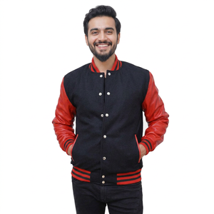 High Quality <b>Men's</b> Varsity <b>Jacket</b> Custom Logo Winter <b>Leather</b> Sleeves High Street CollegeBaseballjacket for <b>men</b> - Product Image 1