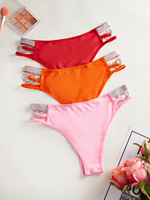 Culottes sexy pour femmes, taille mi-haute, romantiques, nouvelle mode, avec anneau en acier et motif cœur brillant, vente en gros