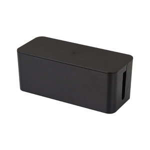 Office Organizer Cable <b>Storage</b> <b>Box</b> With Wooden <b>Lid</b> Desktop Power Cord Data Cable Manager Rectangle Covered Standing Type - Product Image 5