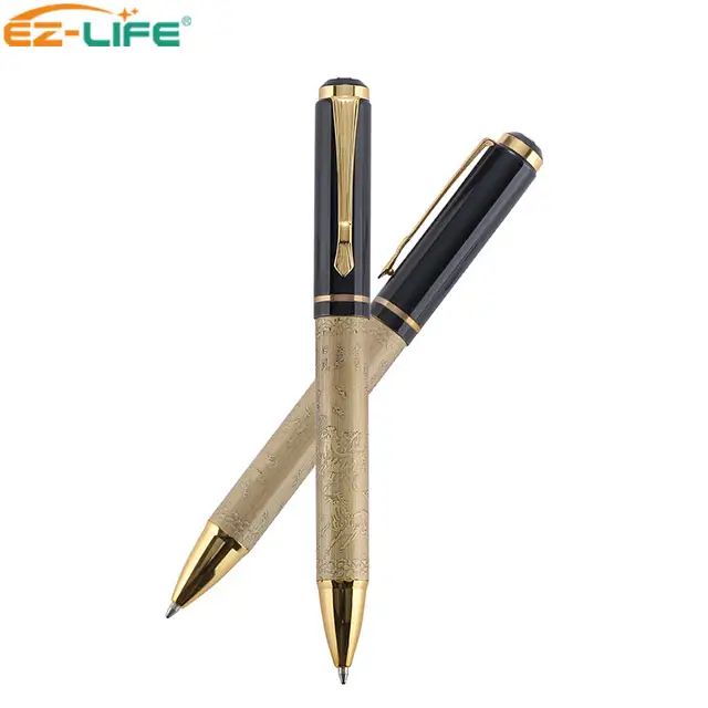 2021 New Metal gold signature wholesale with exquisite carving ballpoint pen with custom logo for gift business man stationery
