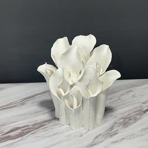 Nordic White Ceramic Flower <b>Vases</b> <b>Unique</b> Modern Chinese Style Glazed and Matt for Home Decor and Office - Product Image 5