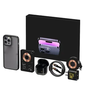 Caja de regalo de Navidad para accesorios de iPhone, Banco de energía portátil PD20W, Cable adaptador, cargador inalámbrico, funda magnética para teléfono, auriculares